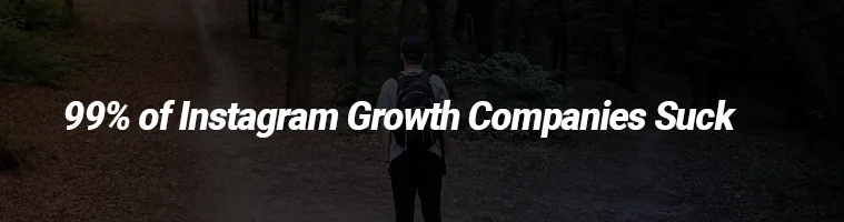 Banner that reads “99% of Instagram Growth Companies Suck”